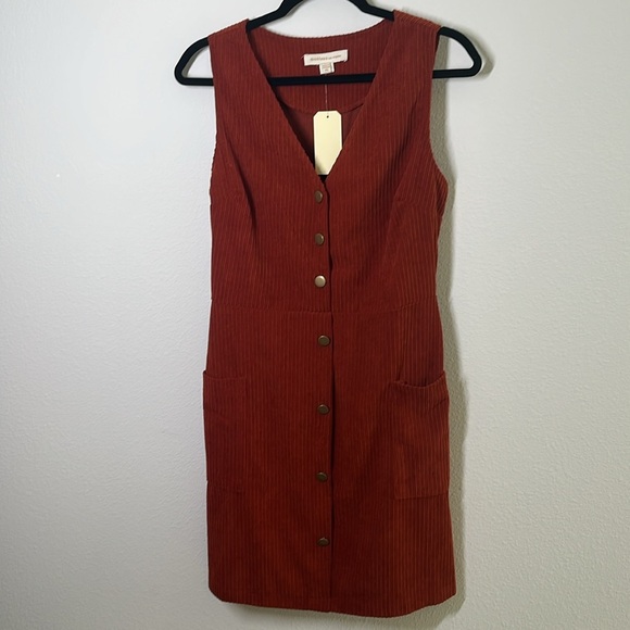 Monteau LA Corduroy Mini Dress NWT XS Preppy Fall Layered Look - Picture 2 of 7